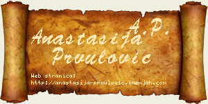 Anastasija Prvulović vizit kartica